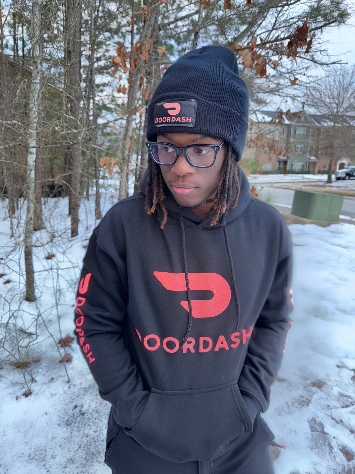 Personalized Reflective Hoodie DoorDash Delivery Sweatshirt