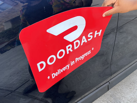 Reflective DoorDash Car Magnet Decal (Removable) for Delivery Drivers