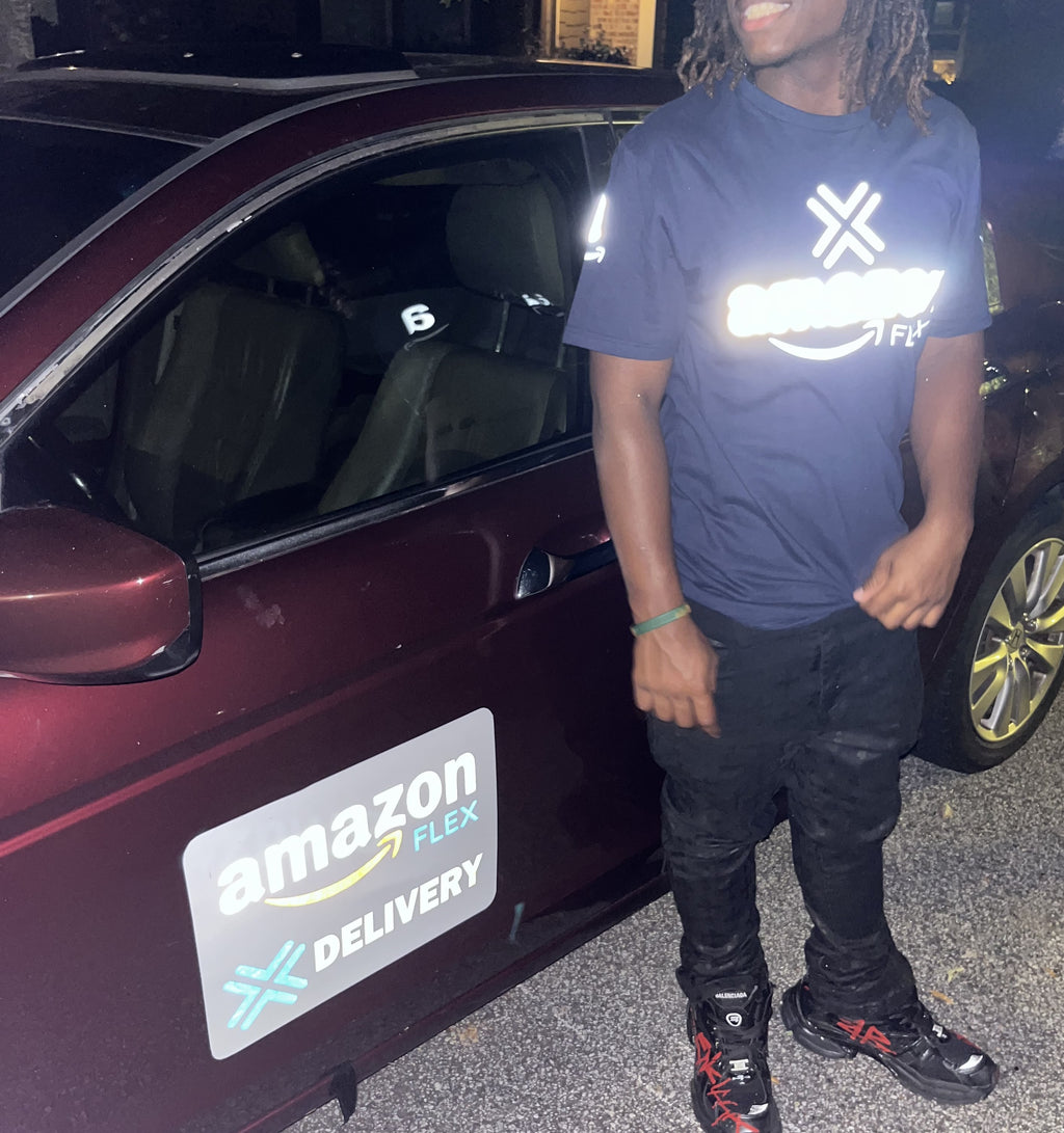 Reflective Amazon Flex Car Magnet - Removable