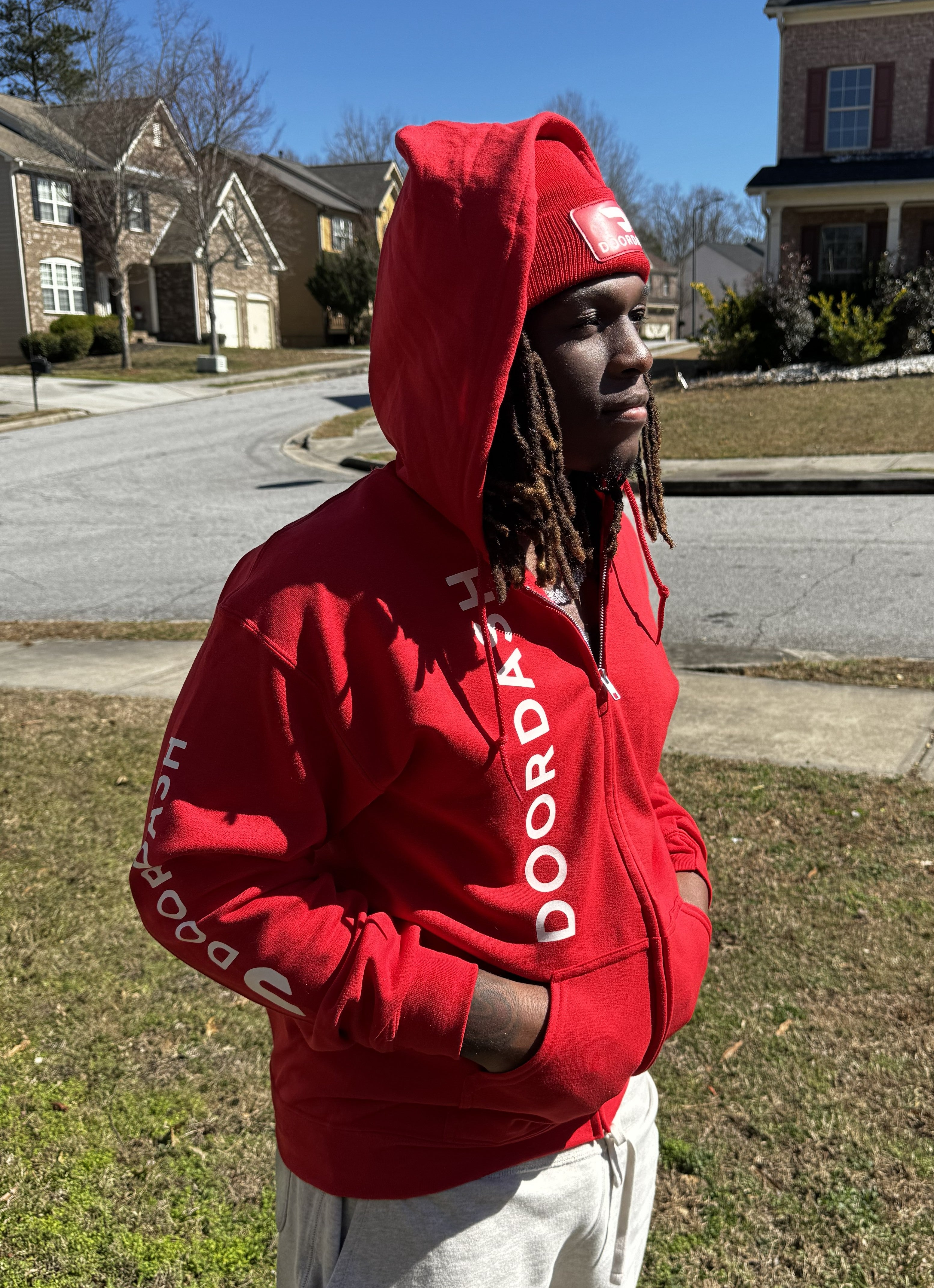 Reflective Doordash Zipper Hoodie