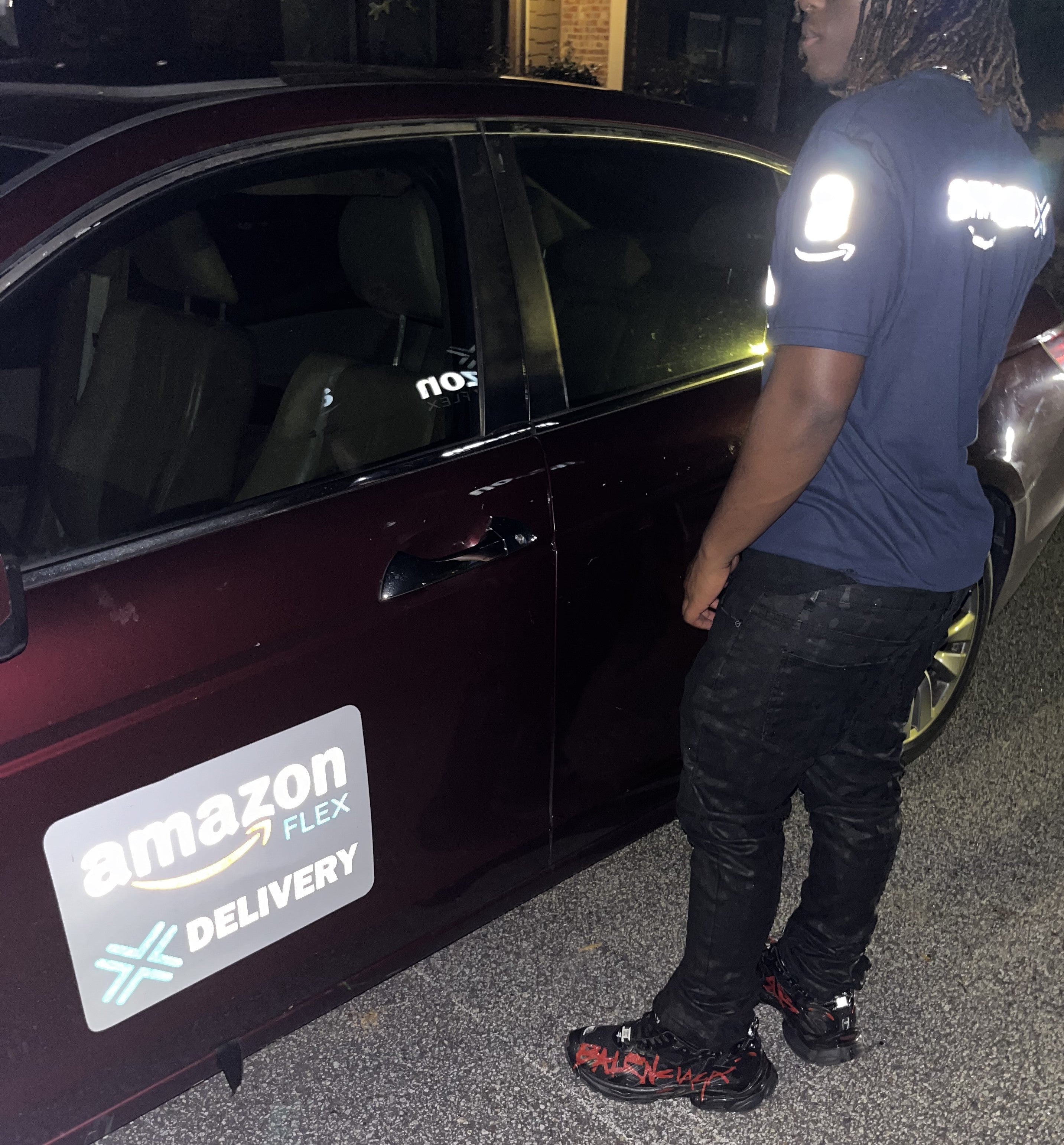 Reflective Amazon Flex Car Magnet - Removable
