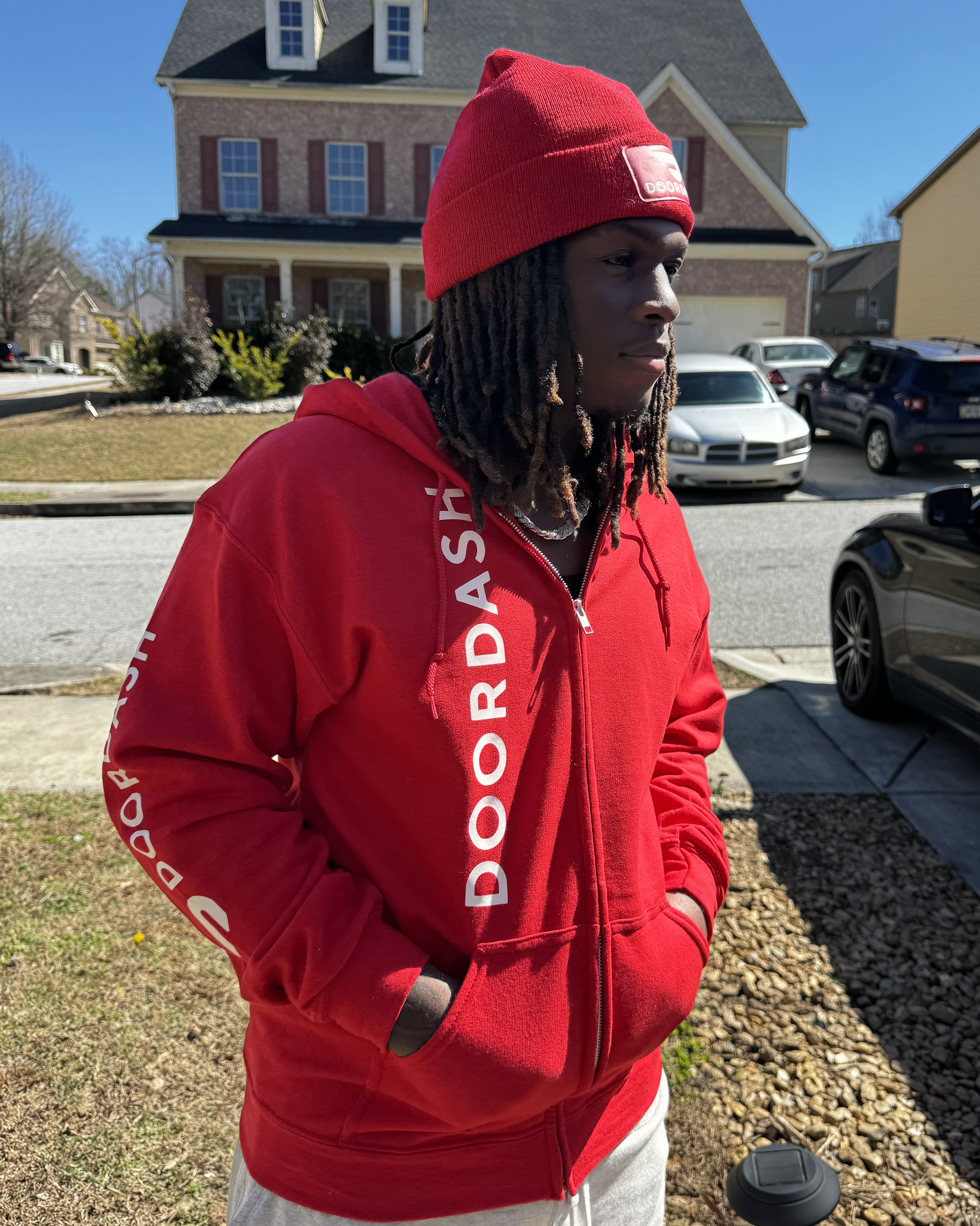 Reflective Doordash Zipper Hoodie