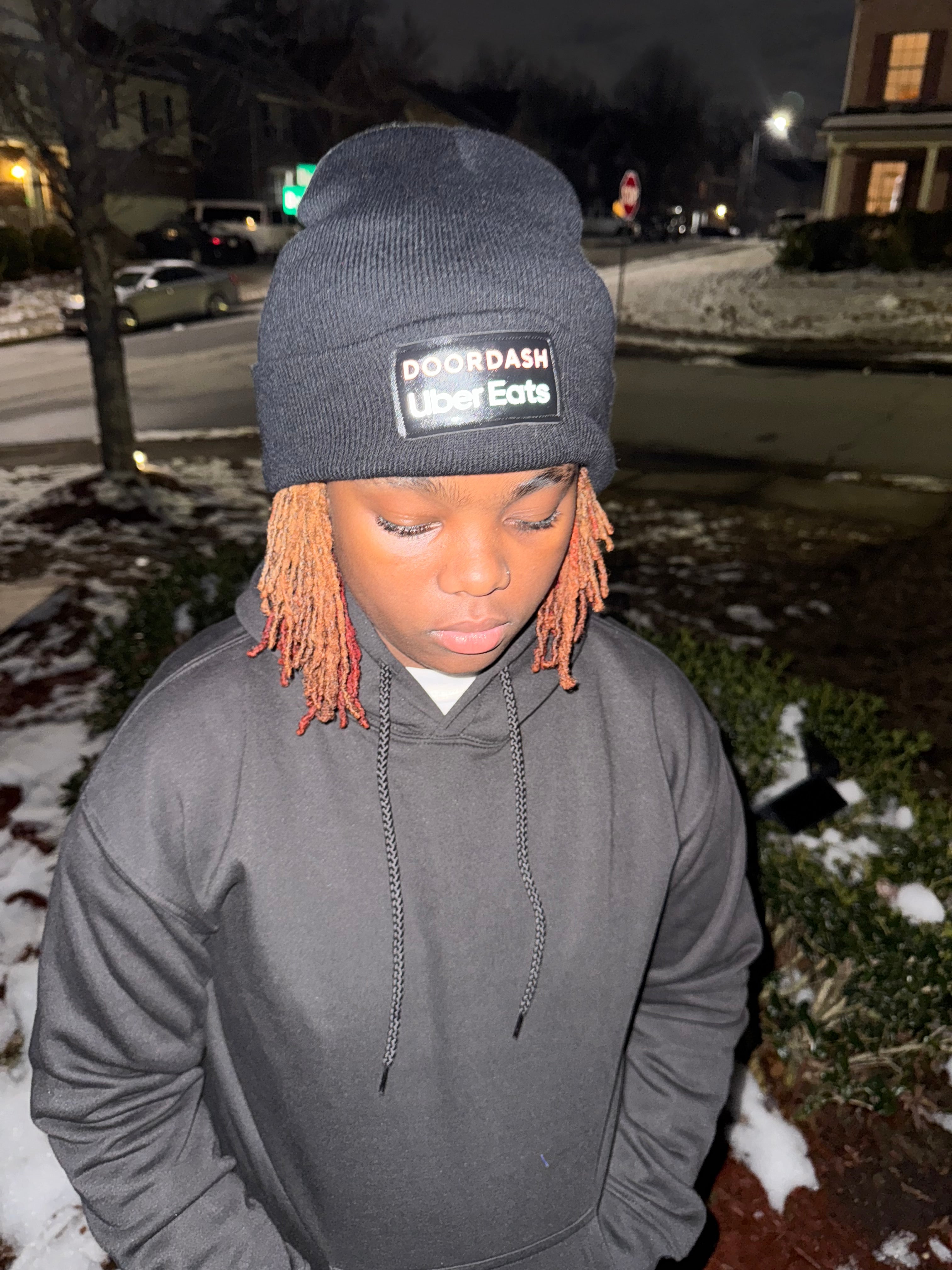 Reflective Beanie UberEats / DoorDash Knit Cap