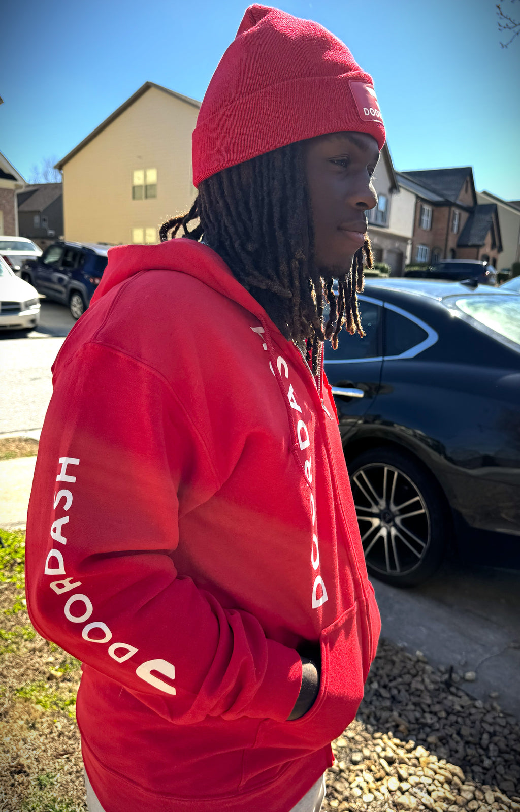 Reflective Doordash Zipper Hoodie
