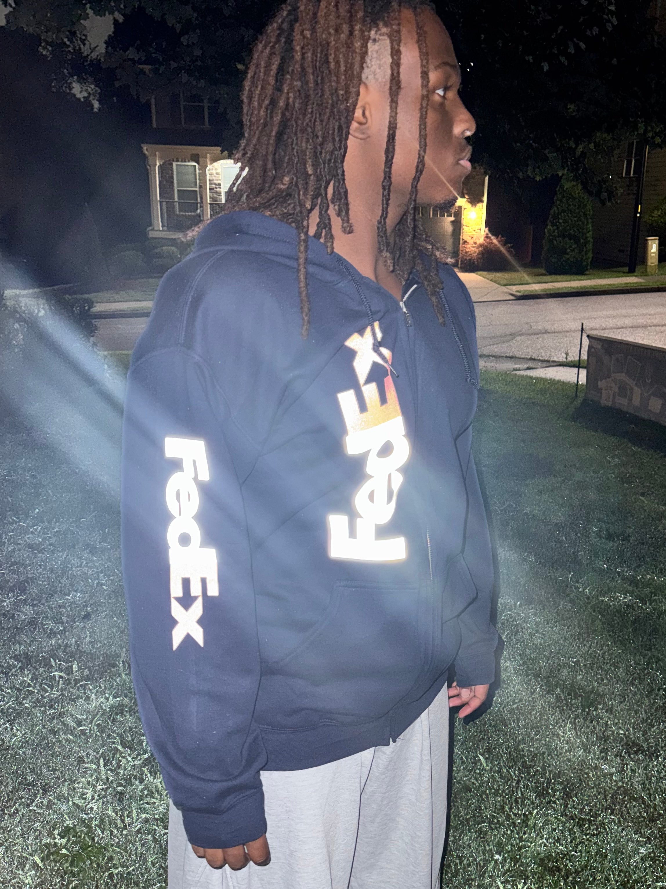 Reflective FedEx Zipper Hoodie