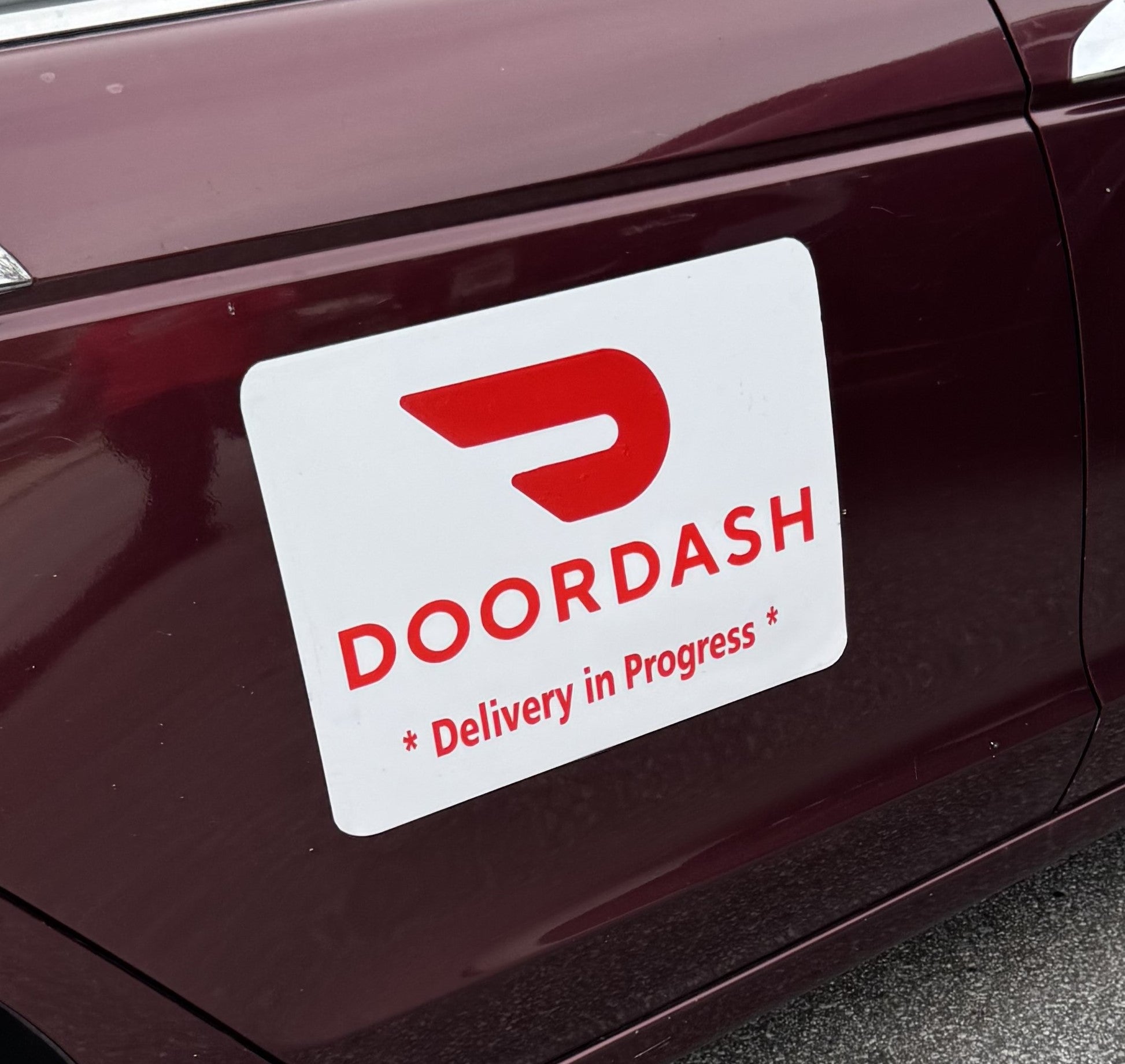 Reflective DoorDash Car Magnet - Removable