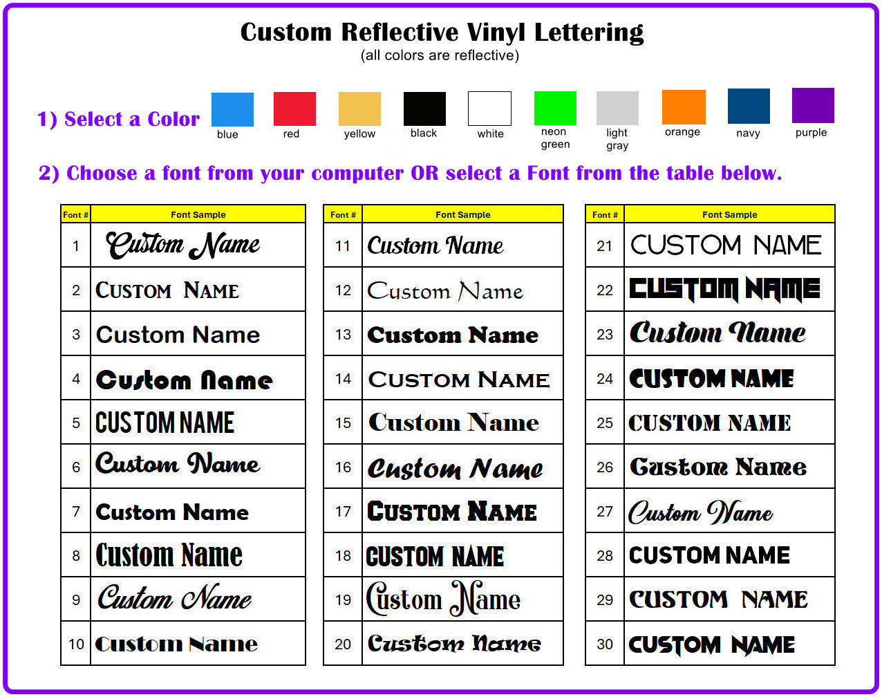Reflective Iron-On Decal (Custom Text)