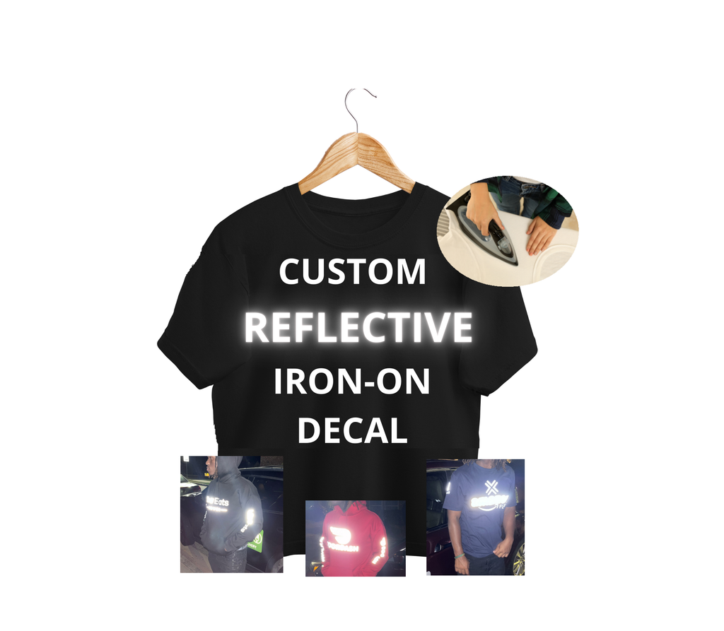 Reflective Iron-On Decal (Custom Text)