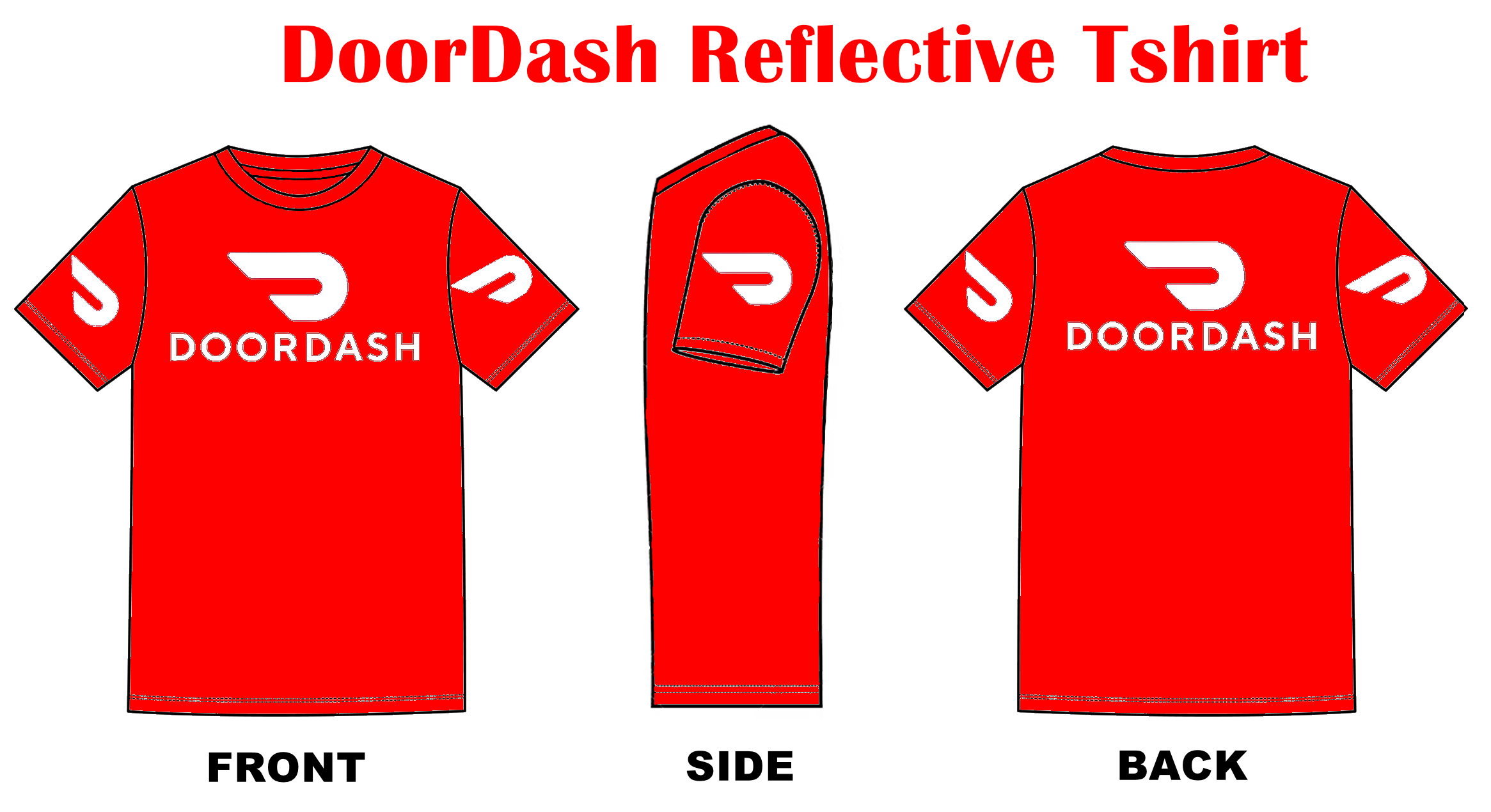 Reflective DoorDash Delivery Tshirt