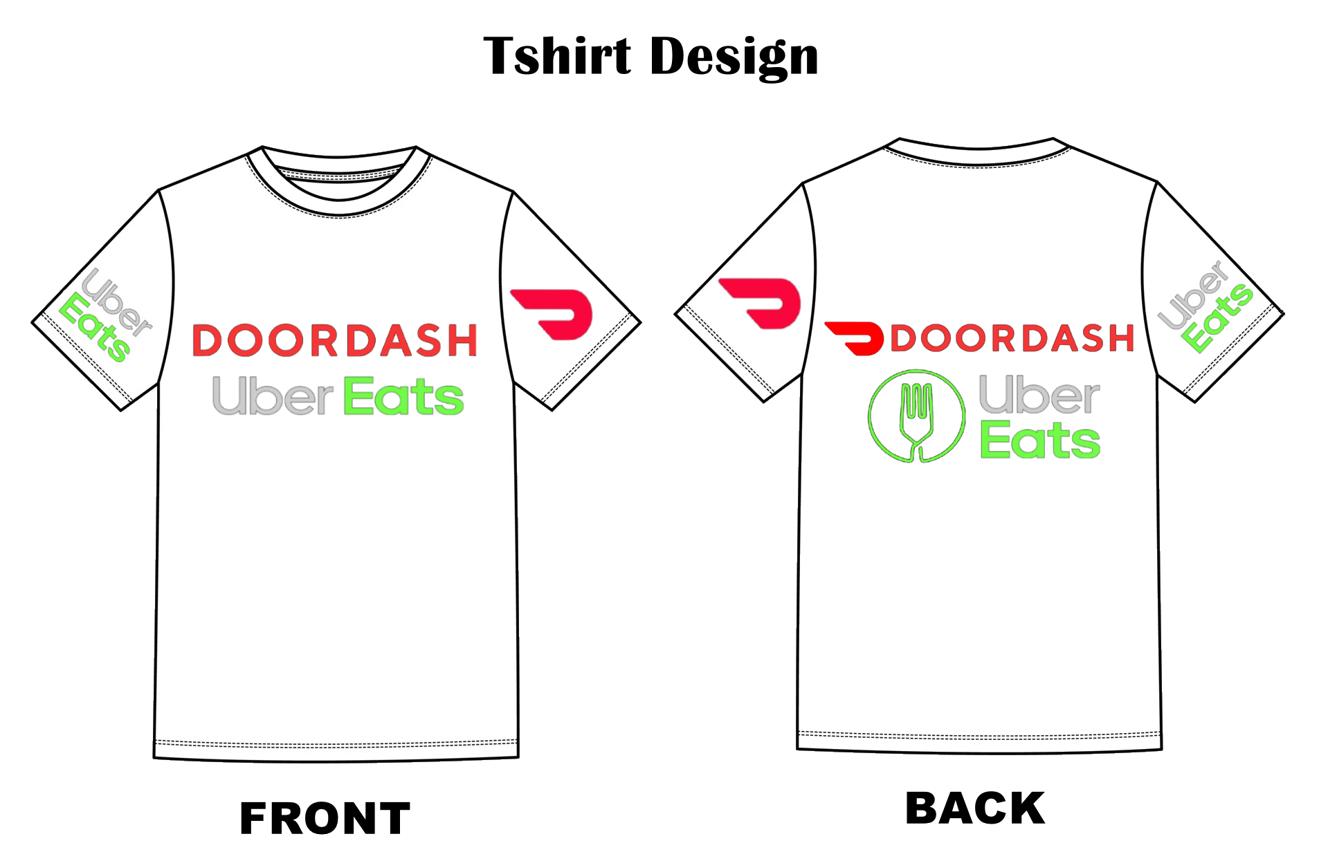 Reflective Delivery Driver Tshirt - DoorDash, Uber Eats