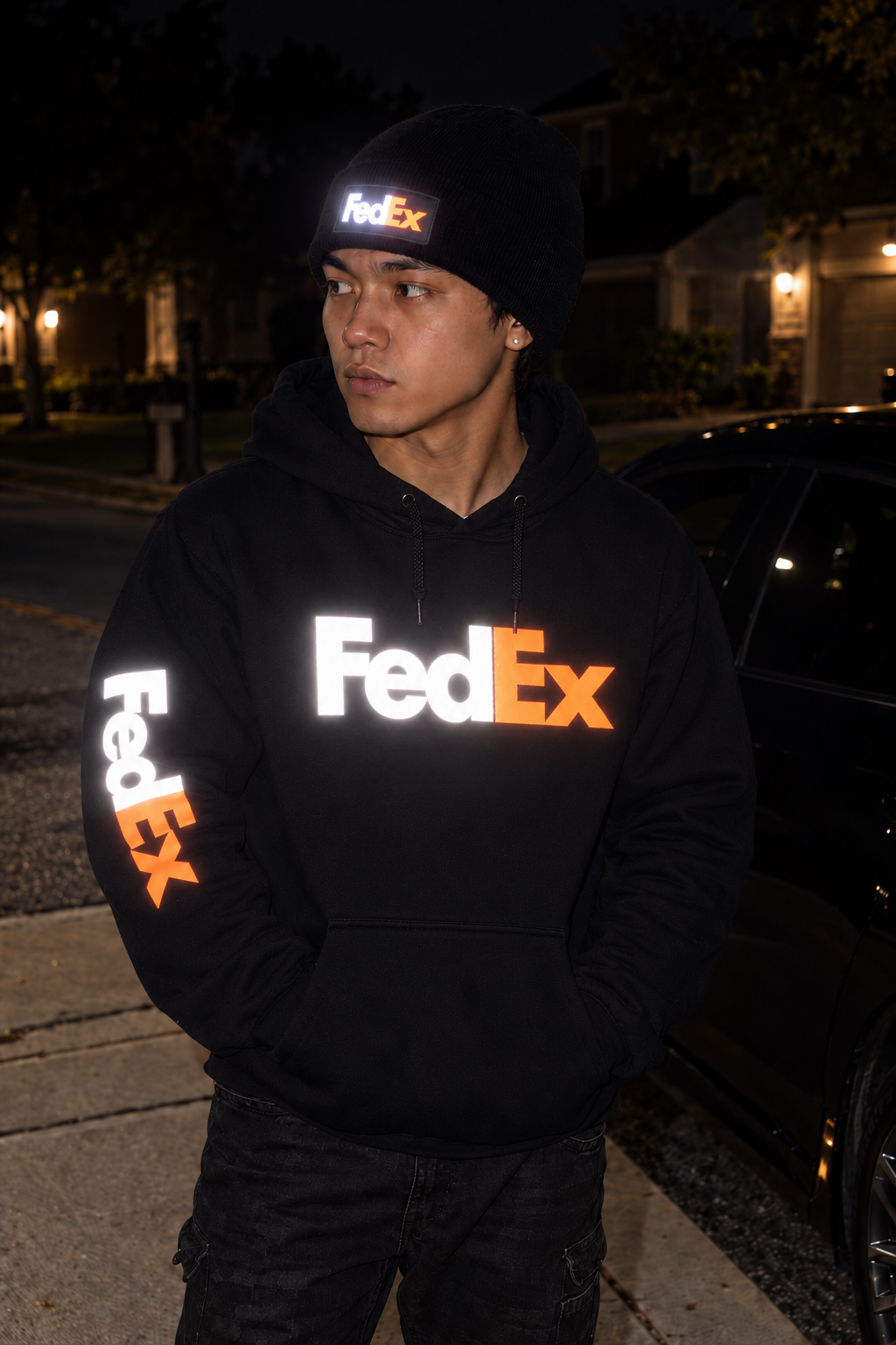 Reflective Beanie FedEx Knit Cap