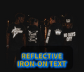 Reflective Iron-On Decal (Custom Text)