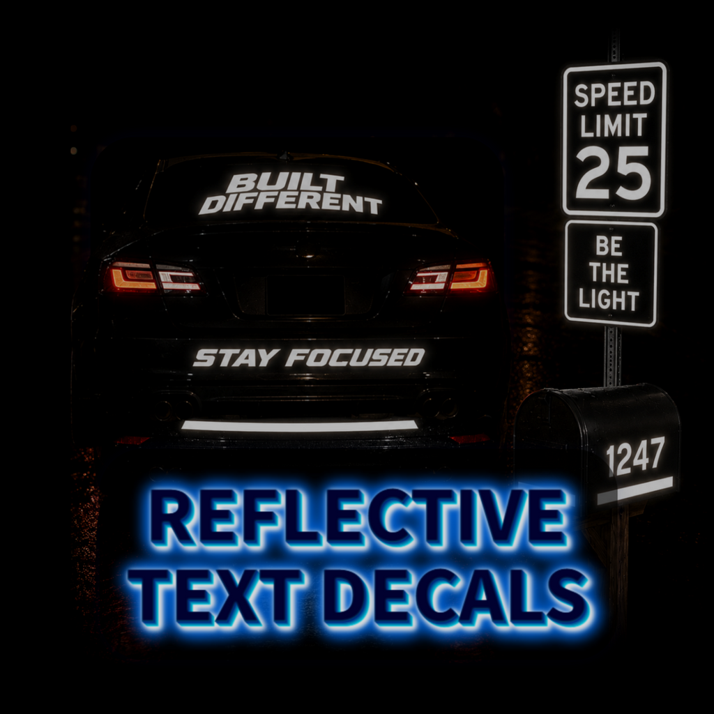 Reflective Permanent Decal (Custom Text)
