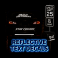 Reflective Permanent Decal (Custom Text)