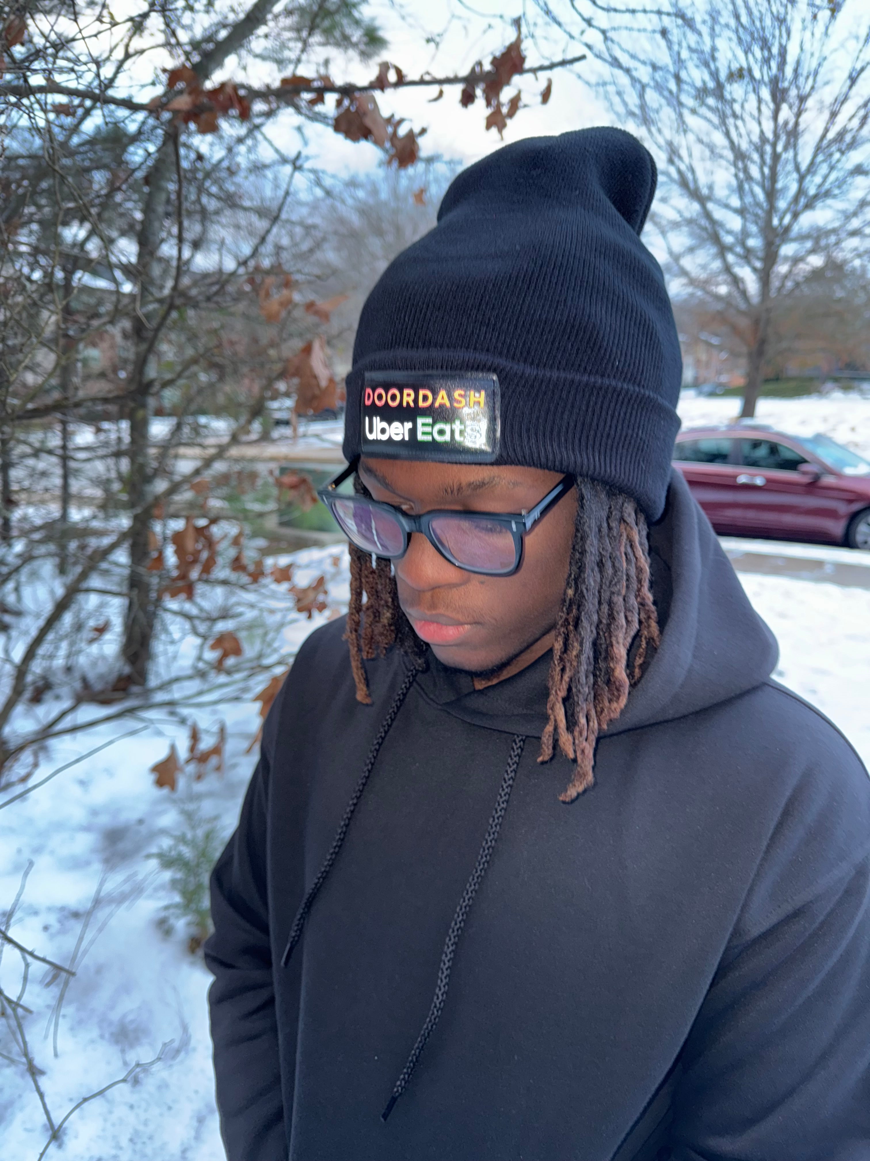 Reflective Beanie UberEats / DoorDash Knit Cap