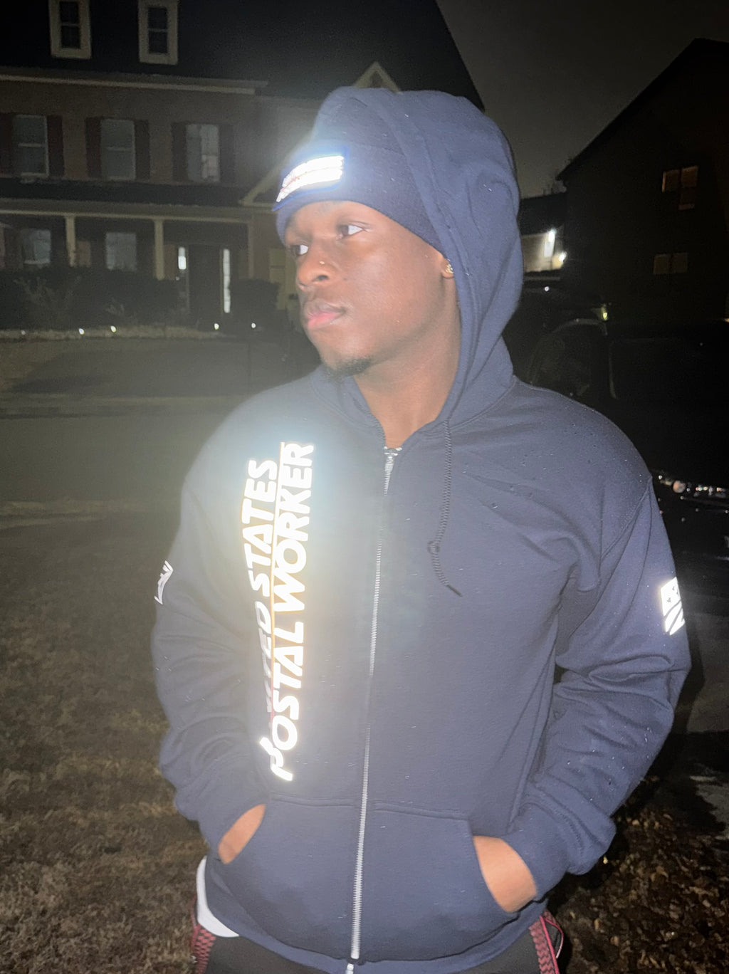 Reflective Postal Worker Zipper Hoodie