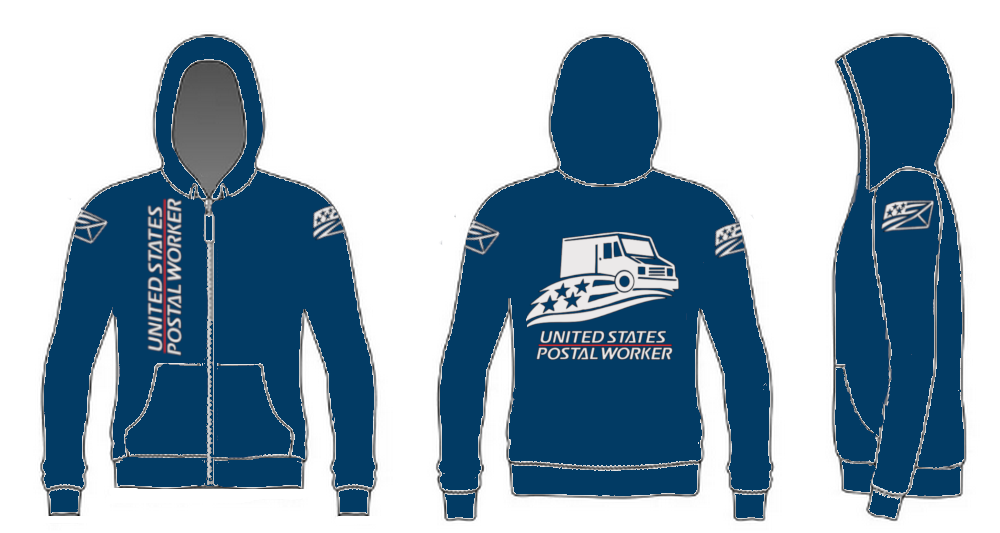 Reflective Postal Worker Zipper Hoodie - Zip Up