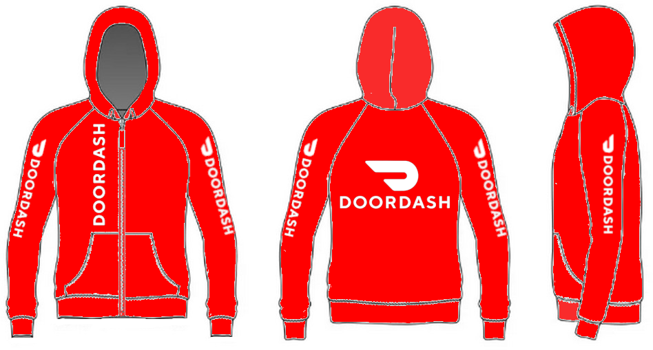 Reflective Doordash Zipper Hoodie