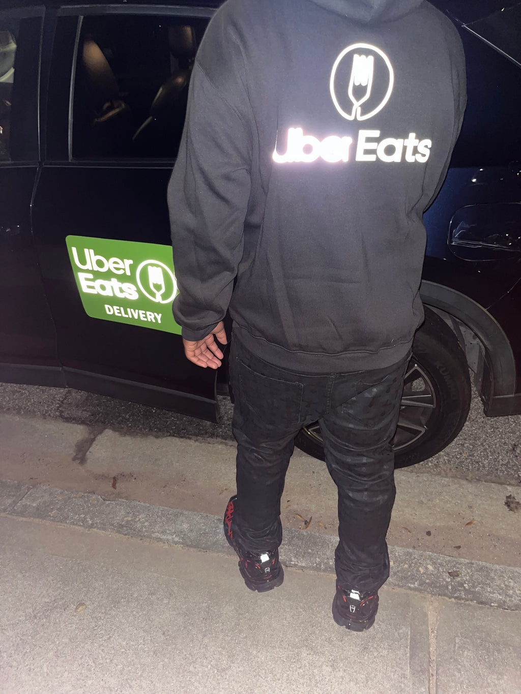 Reflective UberEats Delivery Hoodie Sweatshirt - Uber Eats