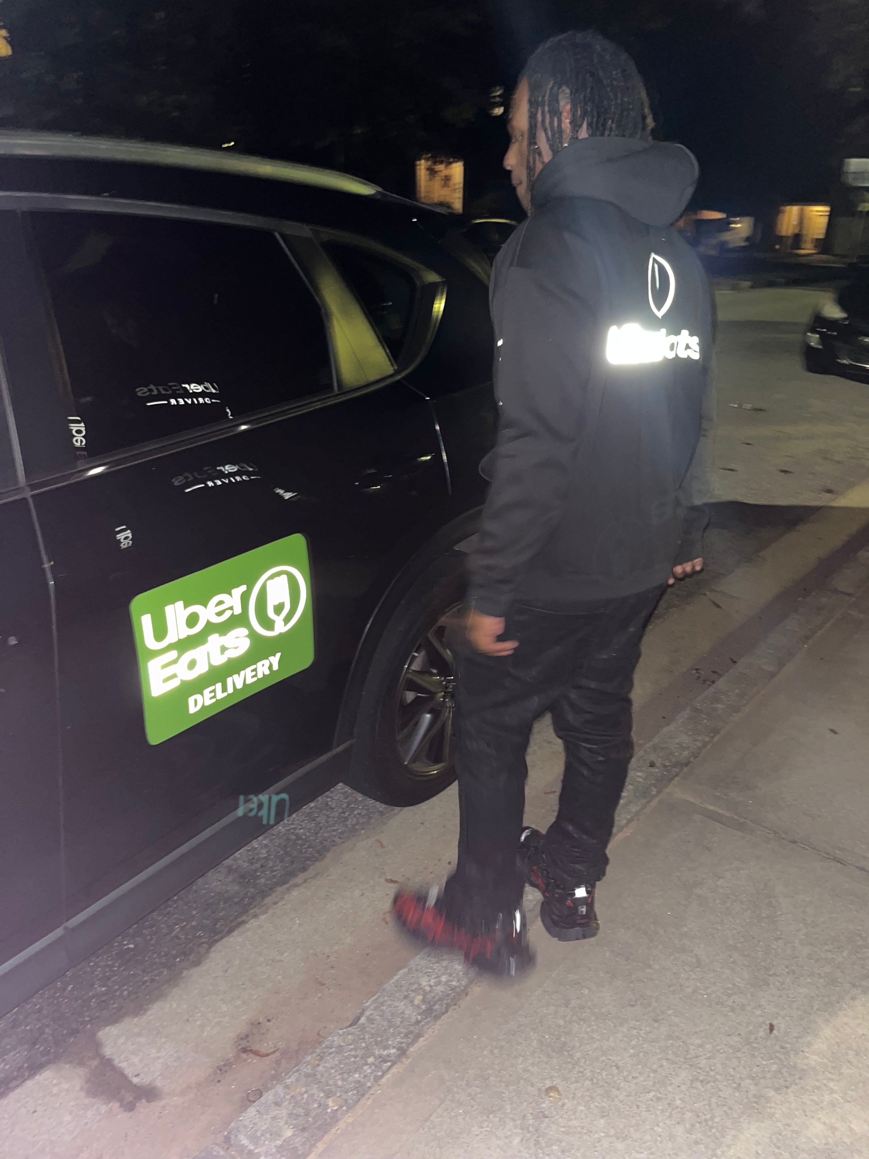 Reflective UberEats Delivery Hoodie Sweatshirt - Uber Eats