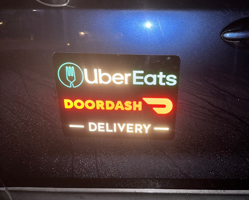 Reflective DoorDash / UberEats Car Magnet - Removable