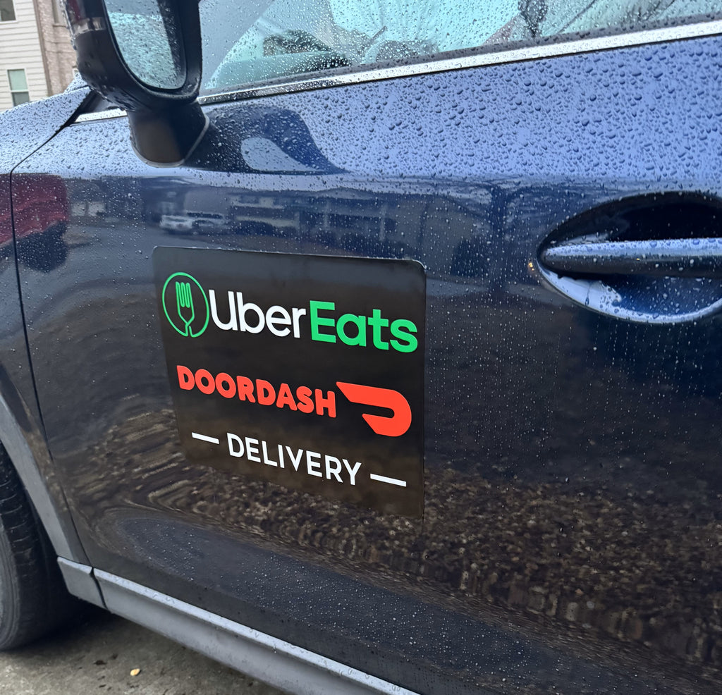 Reflective DoorDash / UberEats Car Magnet - Removable