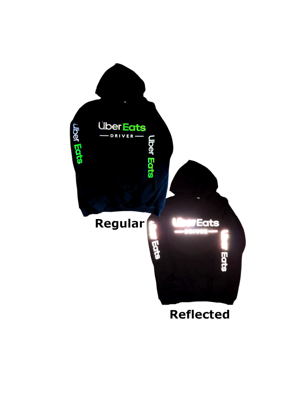 Reflective UberEats Delivery Hoodie Sweatshirt - Uber Eats