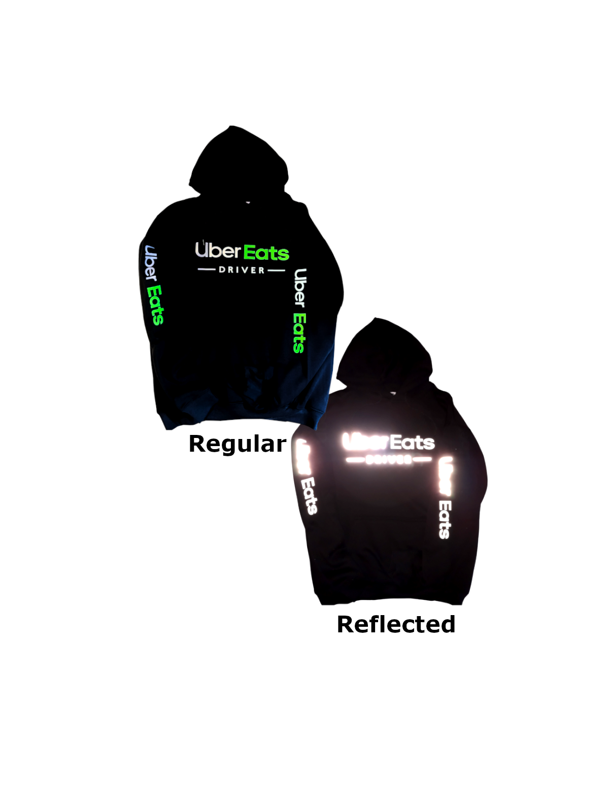 Reflective UberEats Delivery Hoodie Sweatshirt - Uber Eats