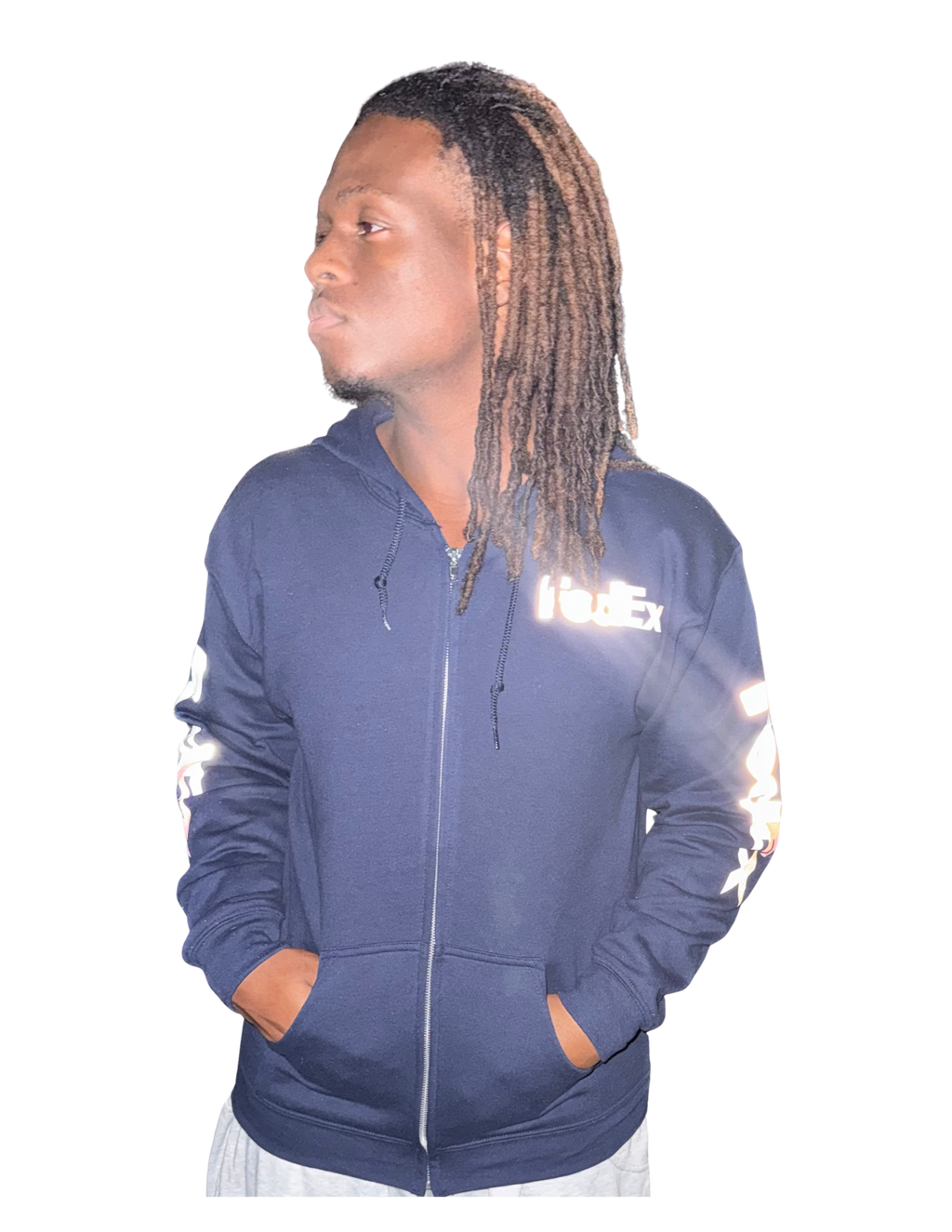 Reflective FedEx Zipper Hoodie