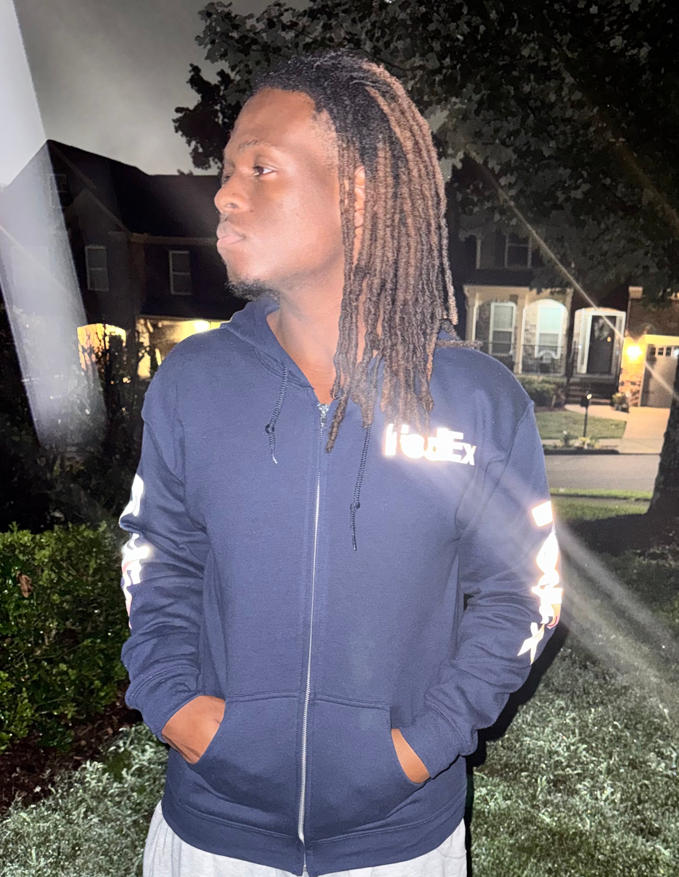 Reflective FedEx Zipper Hoodie
