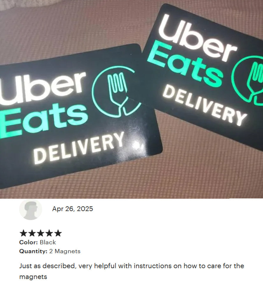 Reflective UberEats Car Magnet - Removable