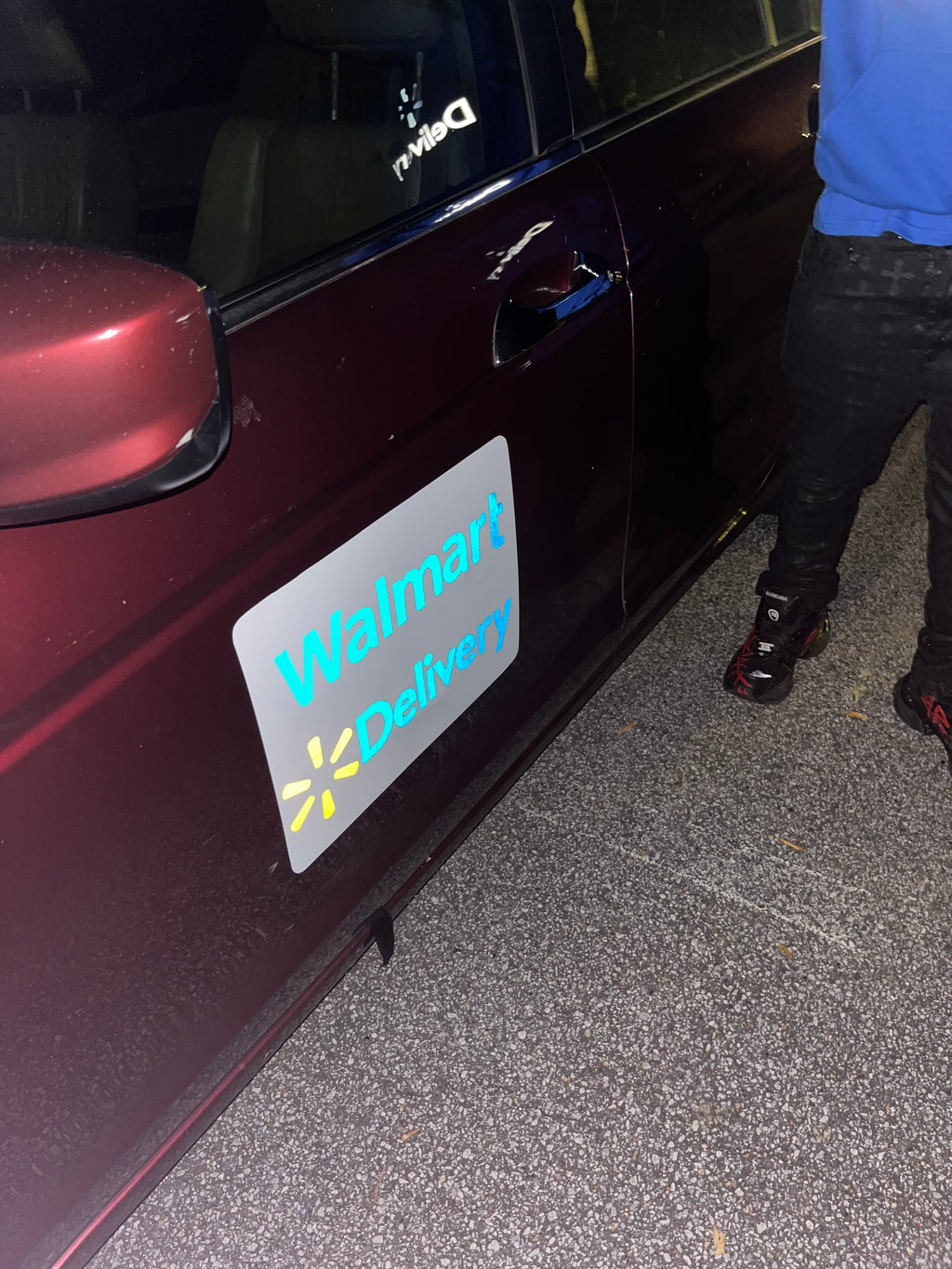 Reflective Walmart Spark Car Magnet - Removable