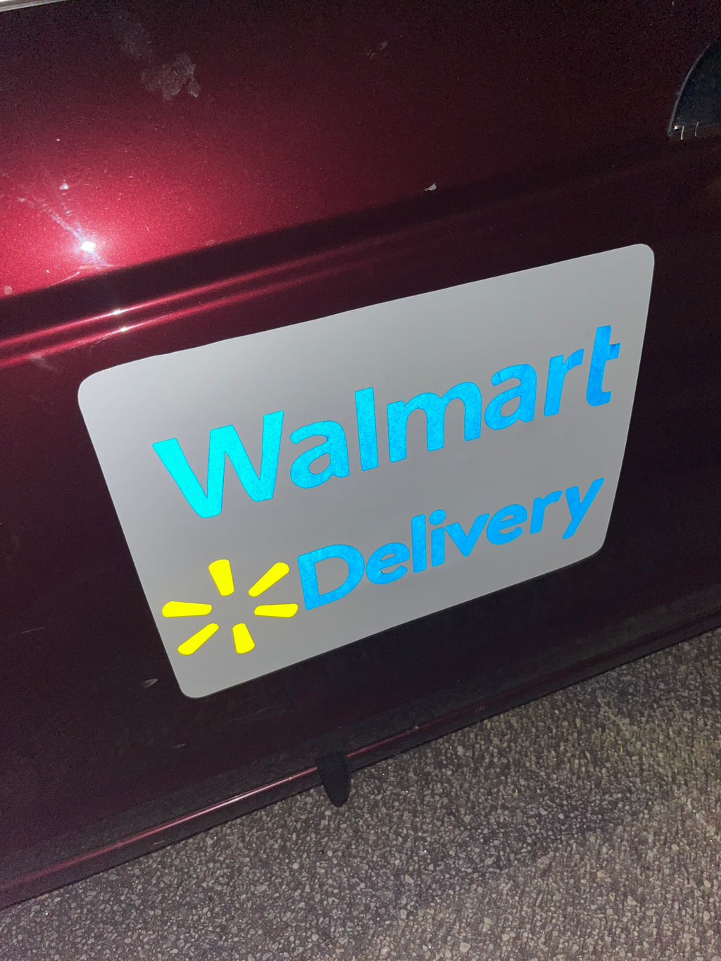 Reflective Walmart Spark Car Magnet - Removable