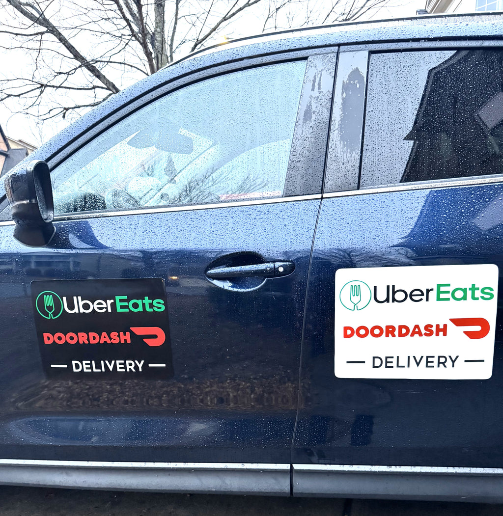 Reflective DoorDash / UberEats Car Magnet - Removable