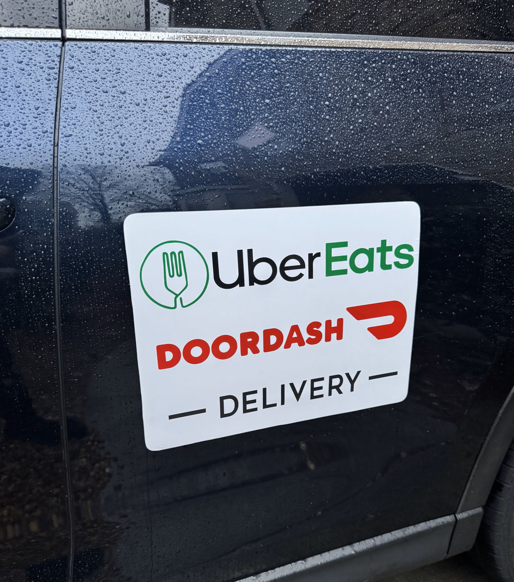 Reflective DoorDash / UberEats Car Magnet - Removable