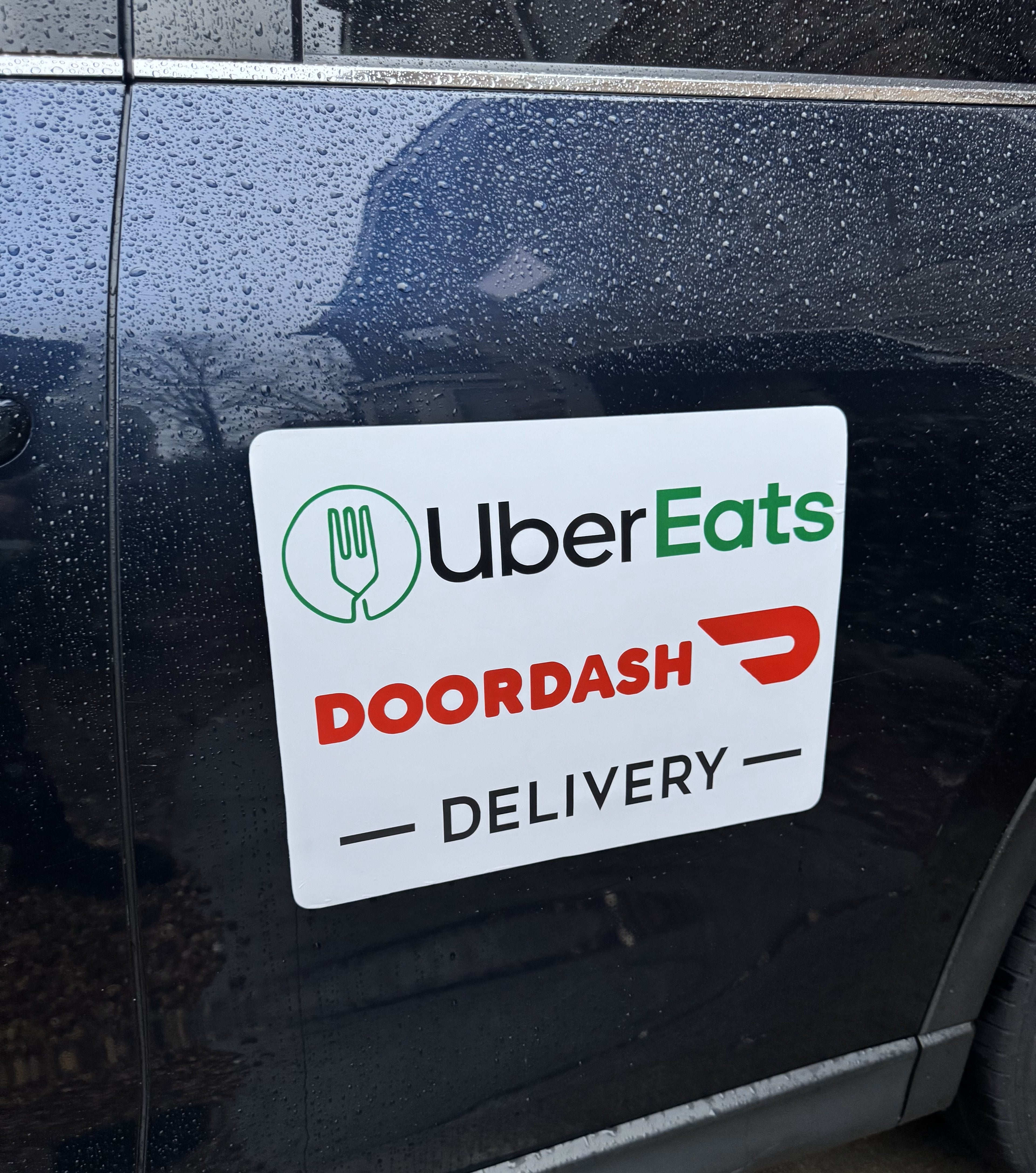 Reflective DoorDash / UberEats Car Magnet - Removable