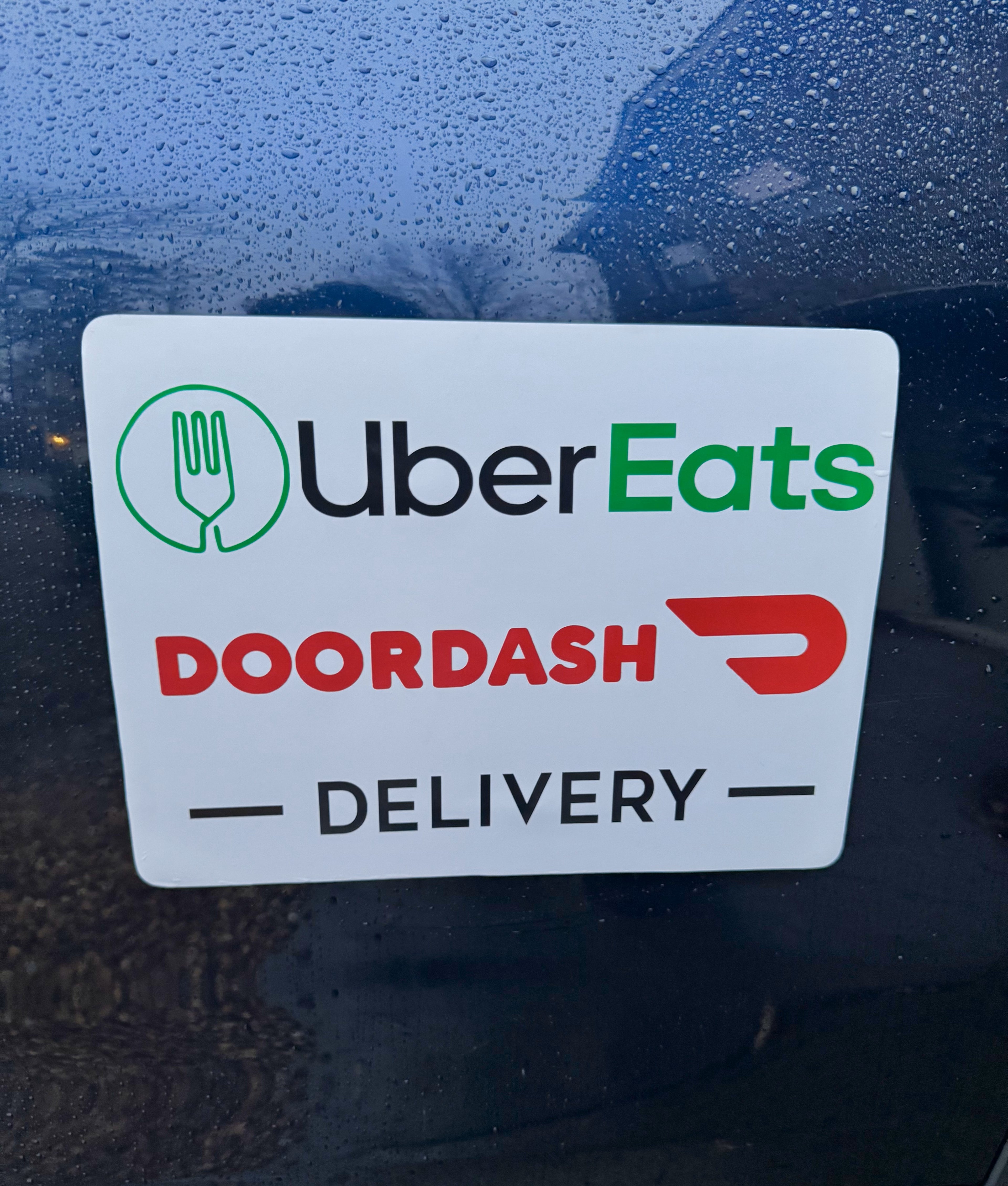 Reflective DoorDash / UberEats Car Magnet - Removable
