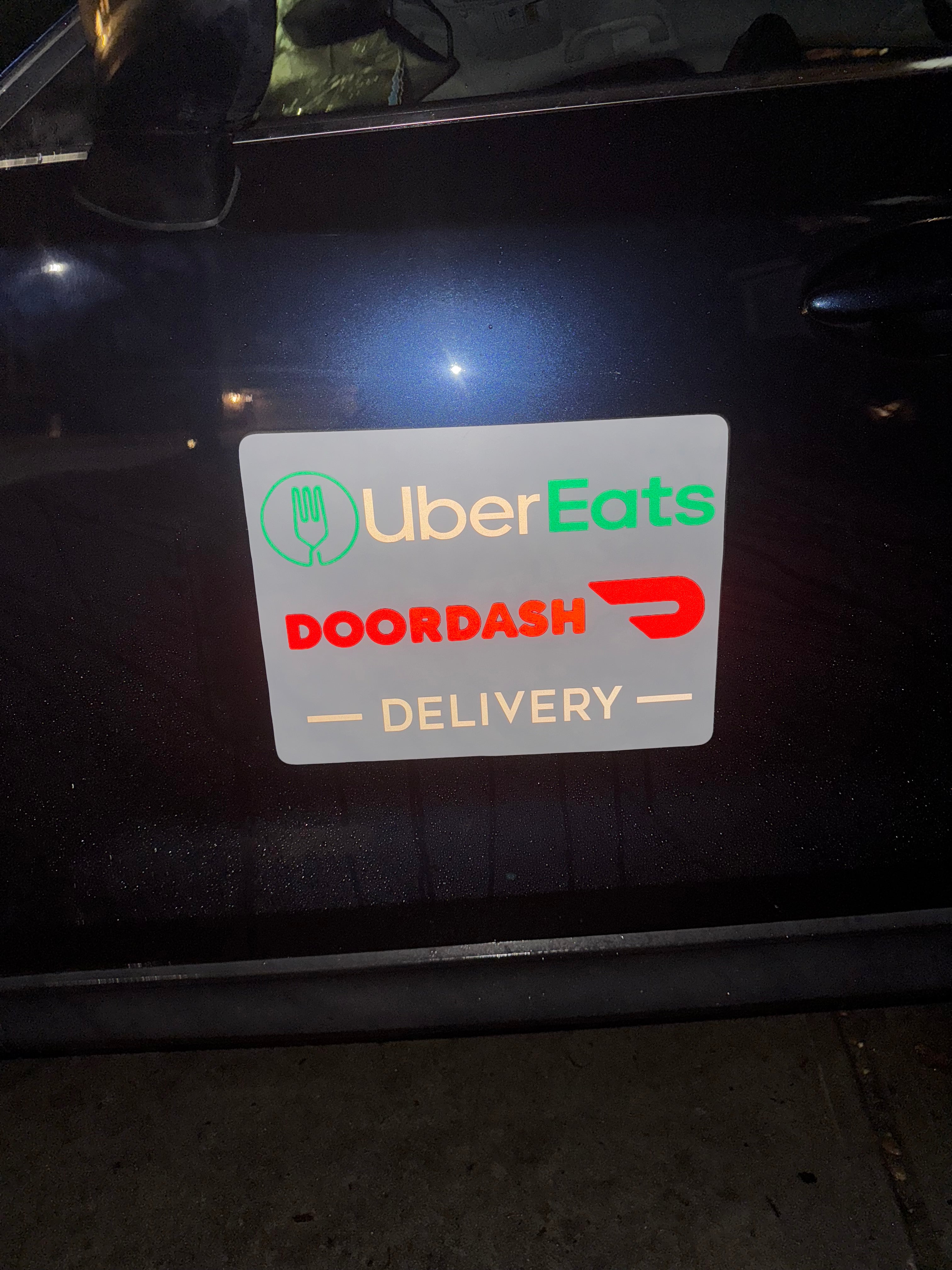 Reflective DoorDash / UberEats Car Magnet - Removable