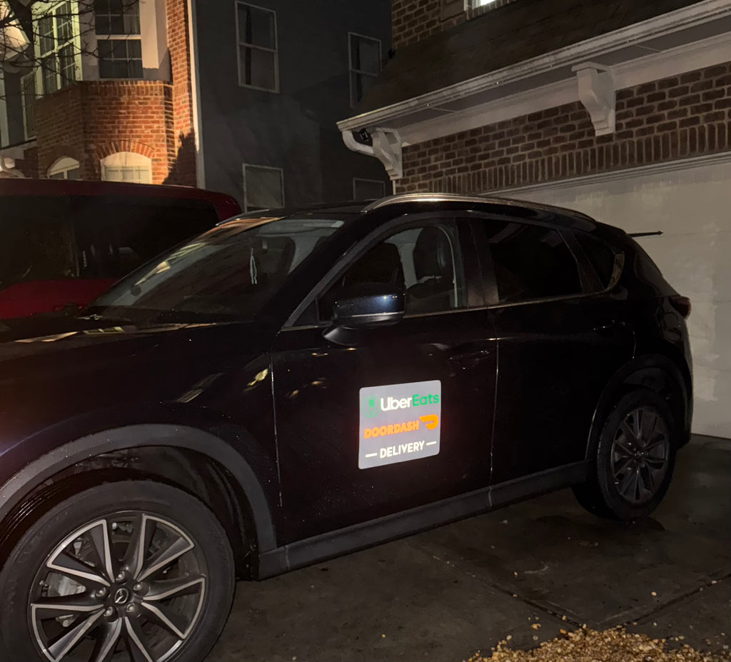 Reflective DoorDash / UberEats Car Magnet - Removable