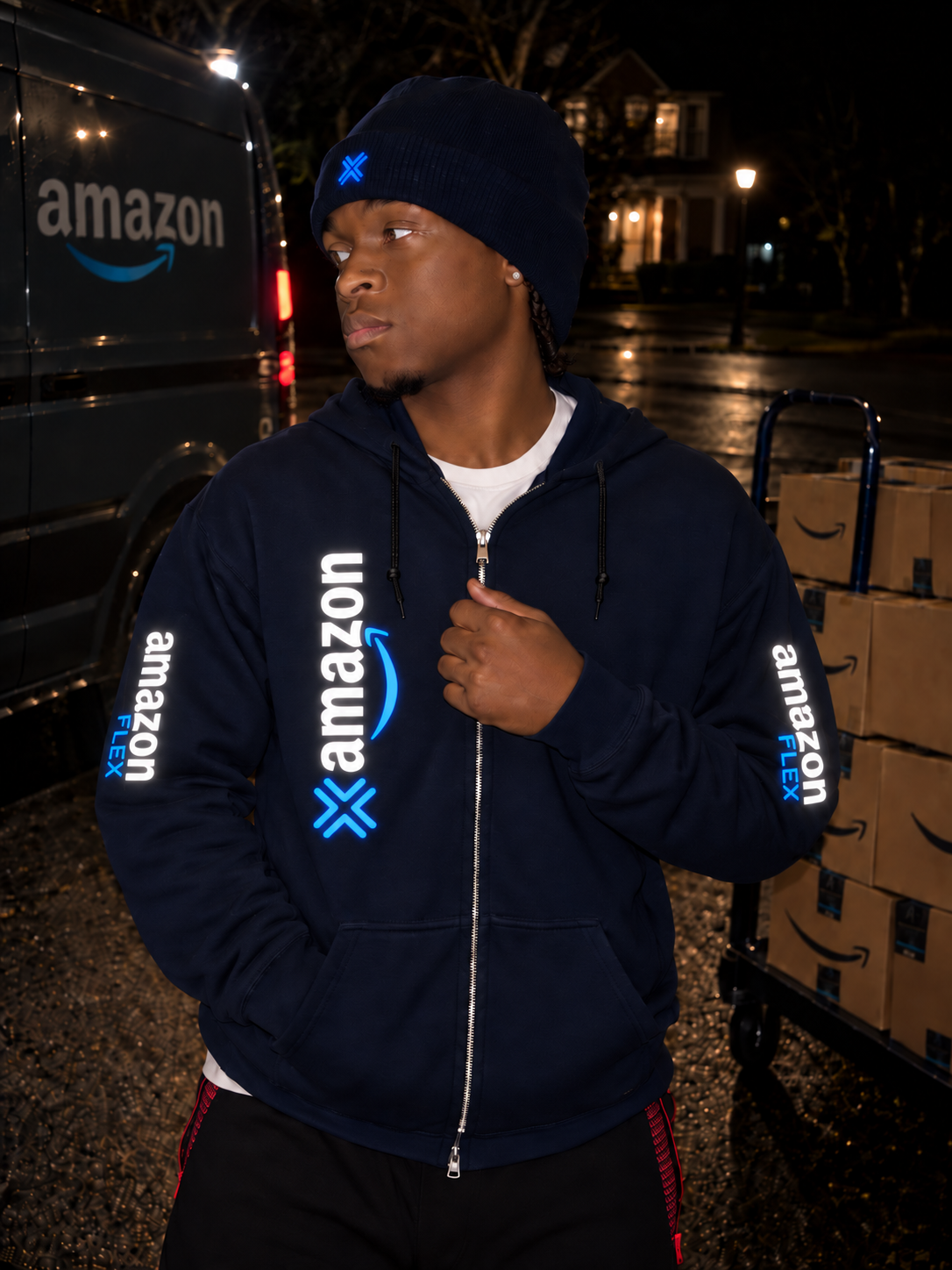 Reflective Amazon Flex Zipper Hoodie